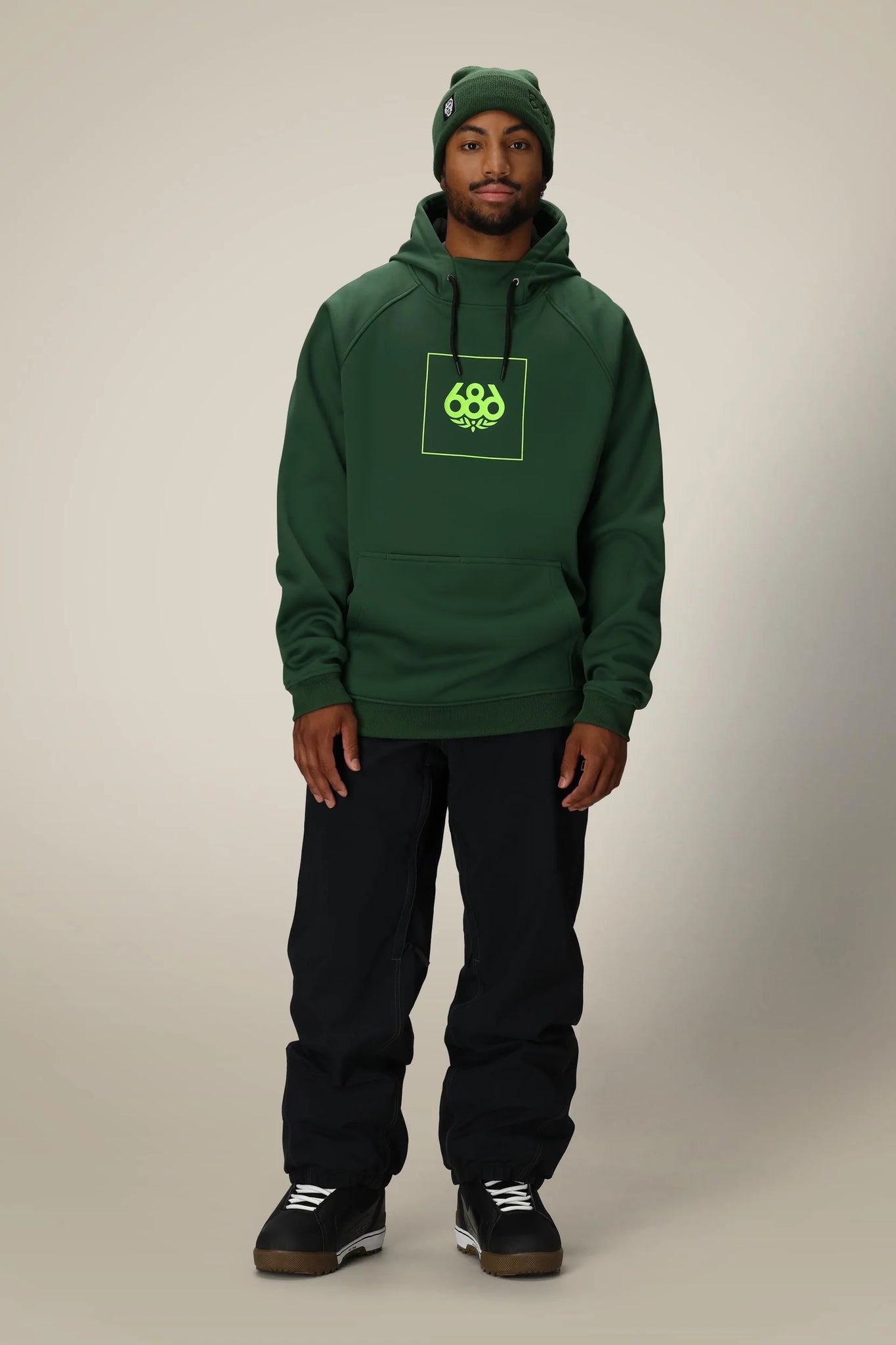 Bonded Fleece Hoodie - Moss Green