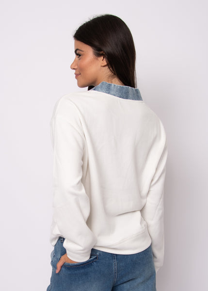 Kelly French Terry and Denim Cardigan