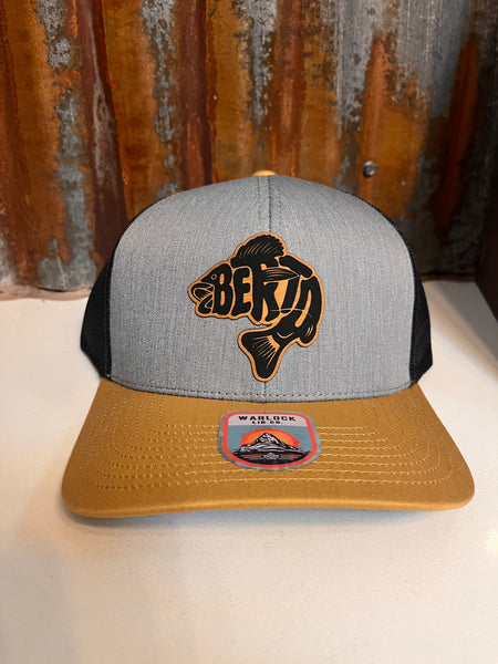 Berta Walleye Snapback Hats | Warlock Lid Co | Adjustable Leather Patch Hat AB1054