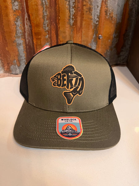 Berta Walleye Snapback Hats | Warlock Lid Co | Adjustable Leather Patch Hat AB1054