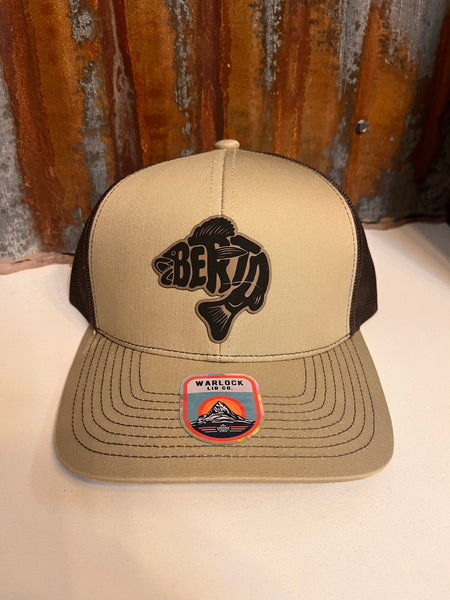Berta Walleye Snapback Hats | Warlock Lid Co | Adjustable Leather Patch Hat AB1054