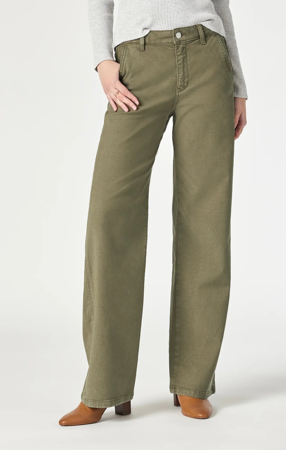 High waisted wide leg khaki pants clearance