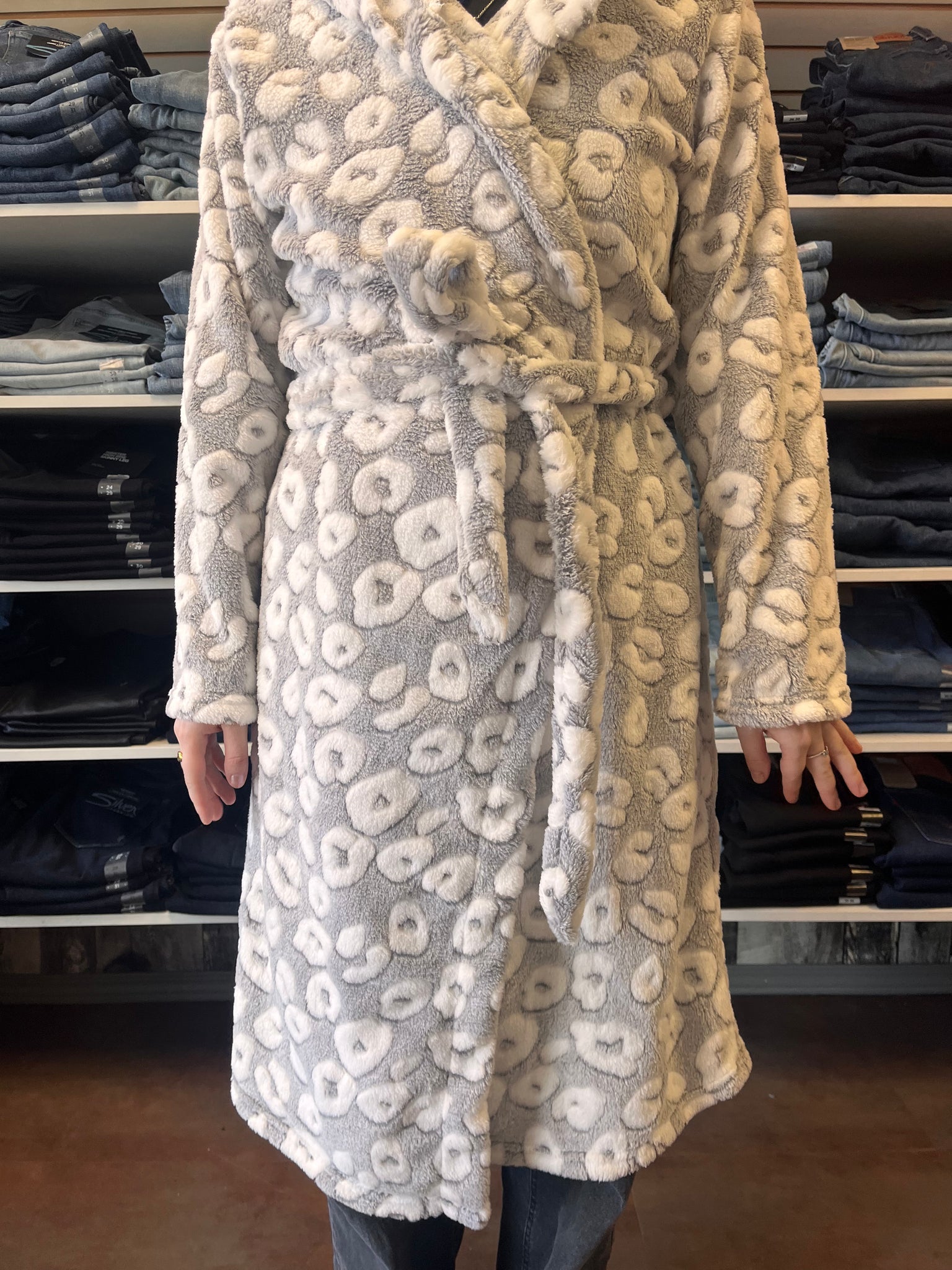Maggie House Coat - Grey Leopard
