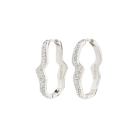 CONNECT RECYCLED CRYSTAL EARRINGS SILVER-PLATED