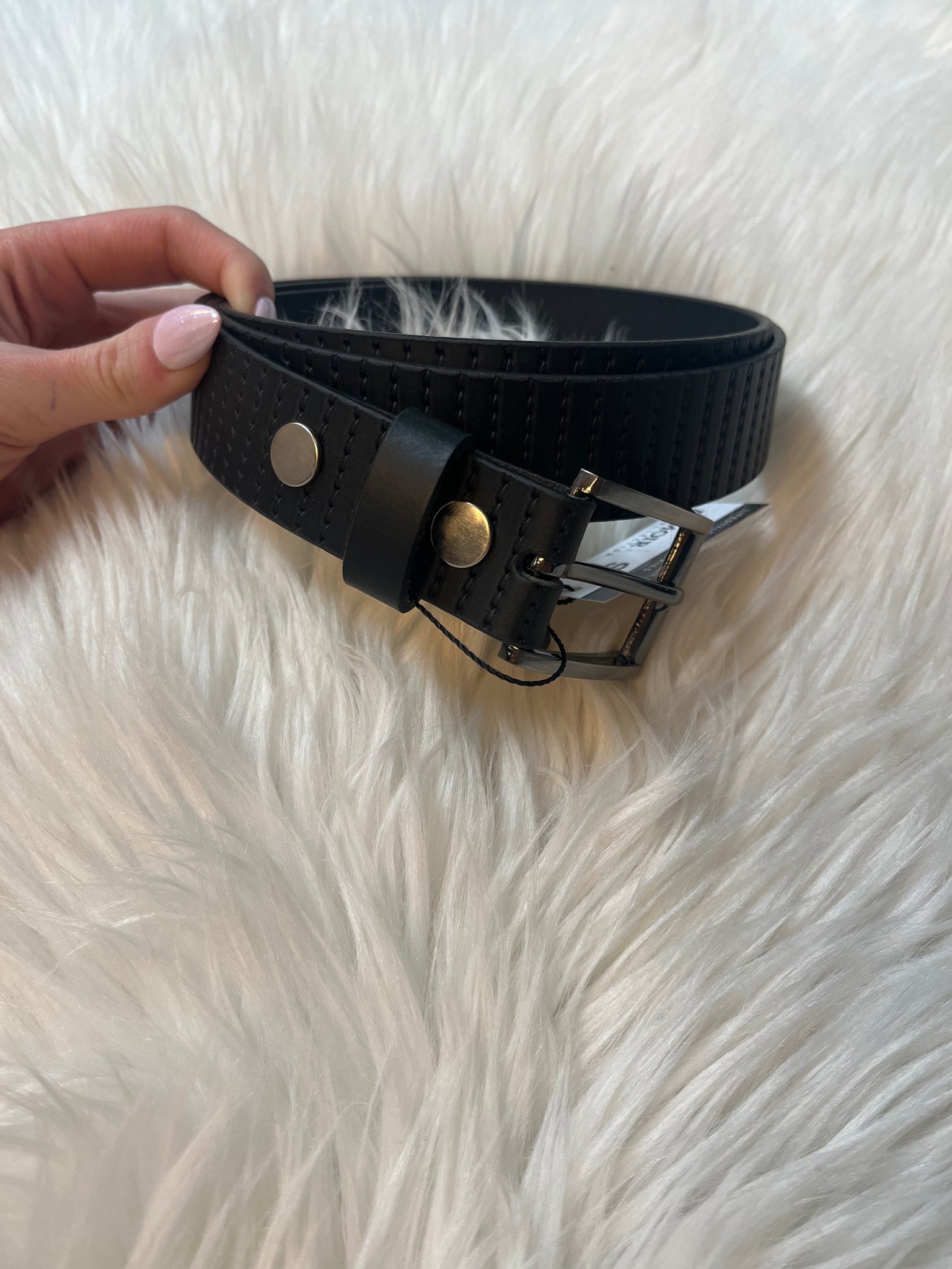 TEXTURED BELT - Black