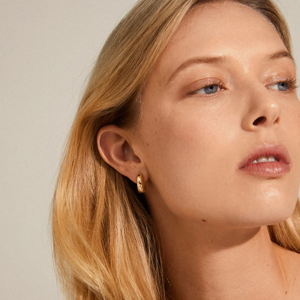 MINE Chunky Huggie Hoops - Gold Plated