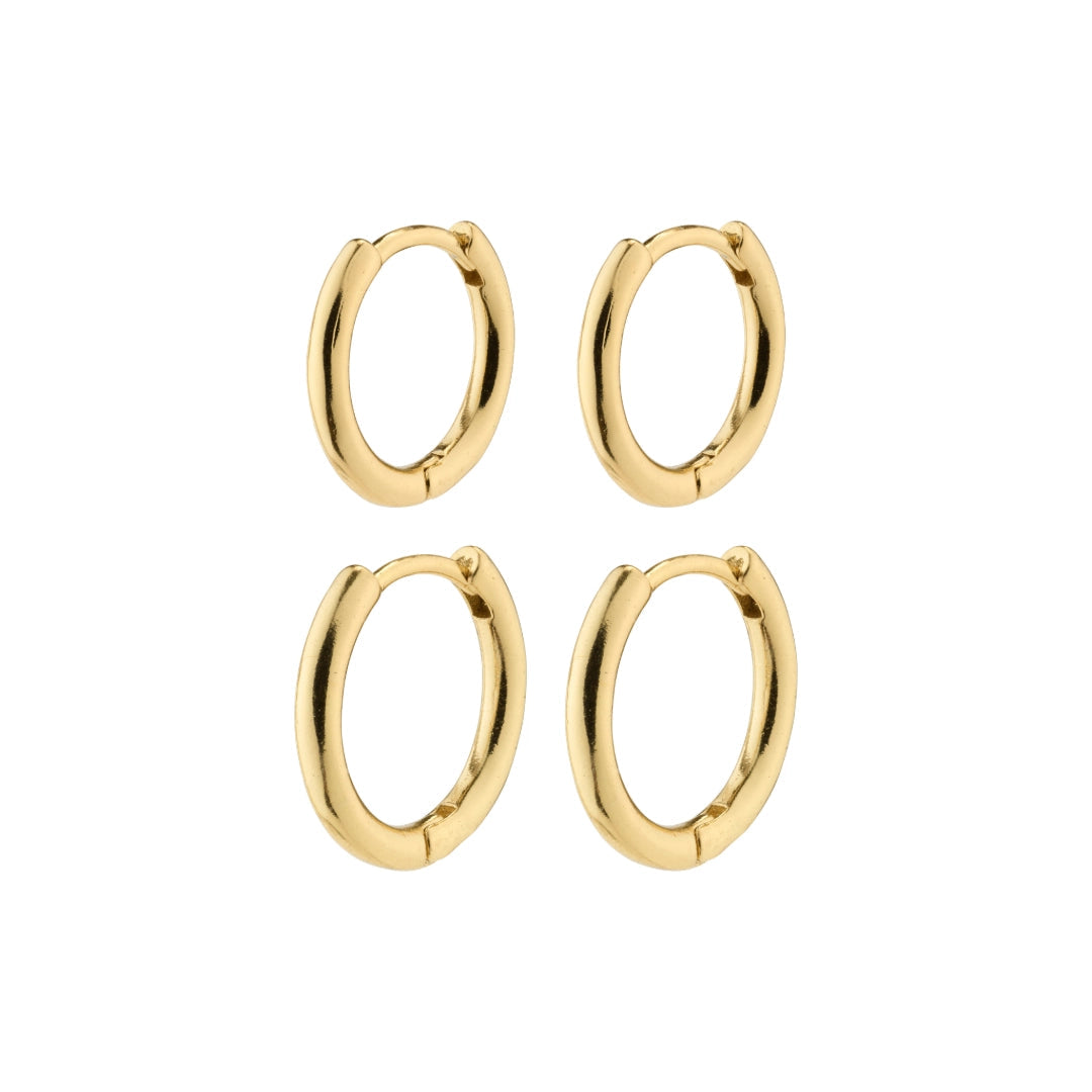 Leaf 2-in-1 Huggie Hoops - Gold Plates