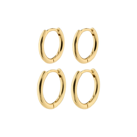 Leaf 2-in-1 Huggie Hoops - Gold Plates