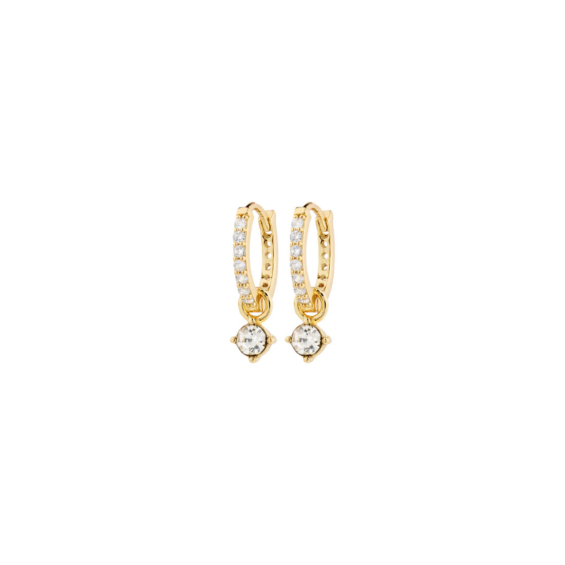 JOA Crystal Hoop Earrings - Gold Plated