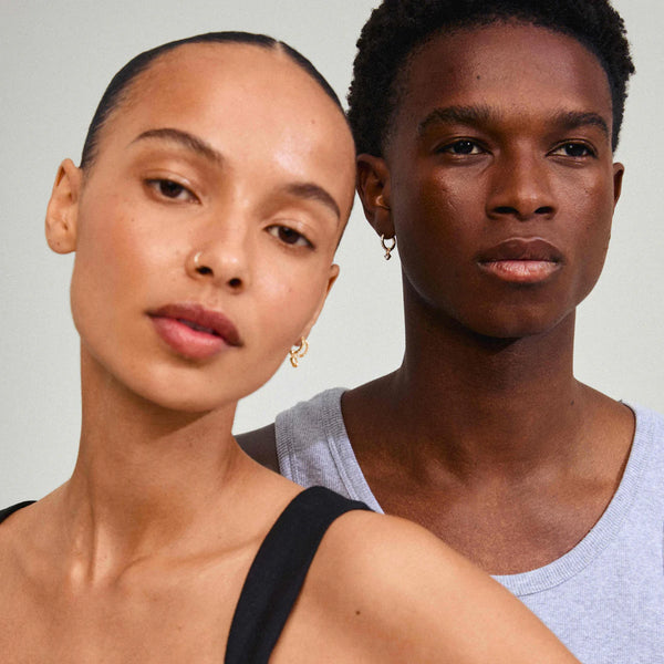 JOA Crystal Hoop Earrings - Silver Plated