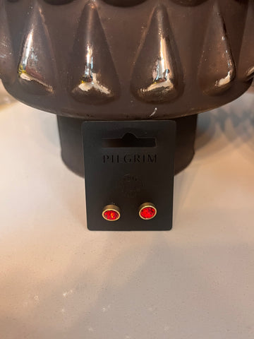 RUBY RED EARRING - Gold Plated