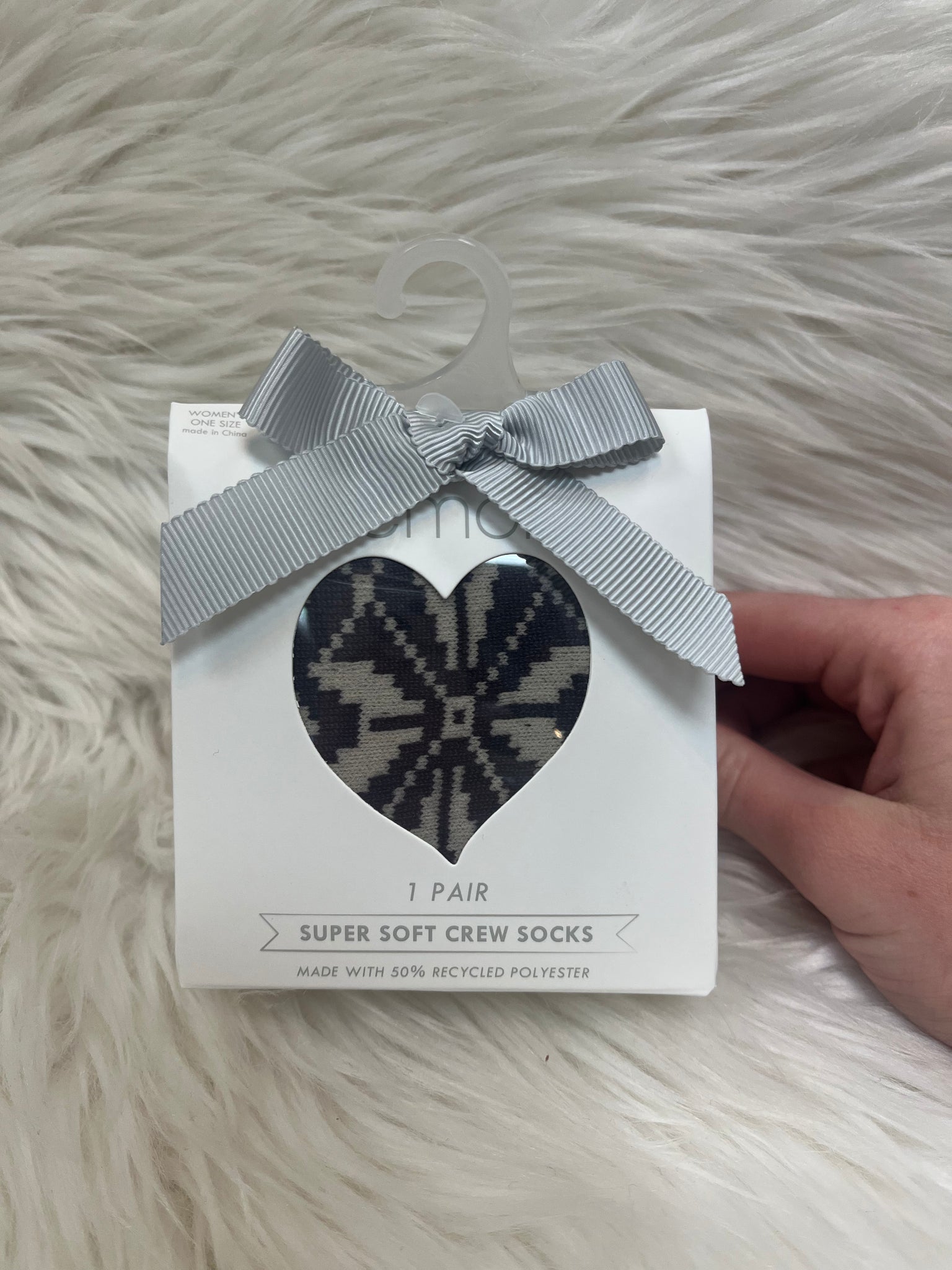 1 Pack Women’s Crew Sock Gift Box - Burgundy/Ivory