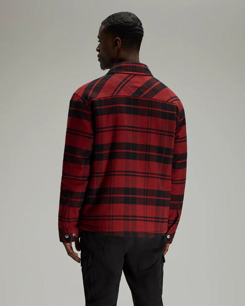 Braeden Plaid Sherpa Jacket - Red