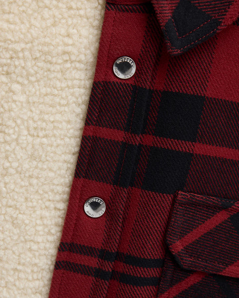 Braeden Plaid Sherpa Jacket - Red