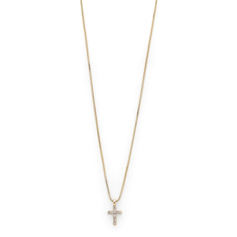 CLARA cross necklace - gold plated crystal
