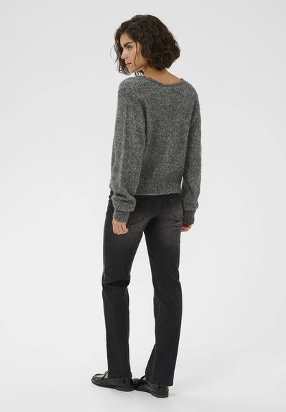 Melania Cardigan - Dark Grey Melange