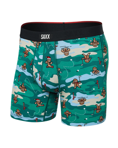 Vibe Xtra
Soft Comfort Boxer Brief 6"- Holiday Par-Tee-Green