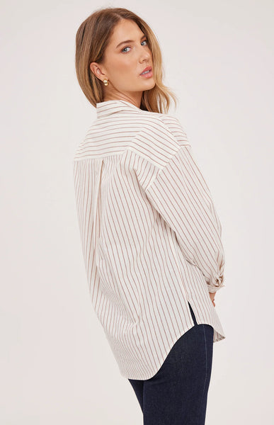 Orlando Button Up - Cream Stripe