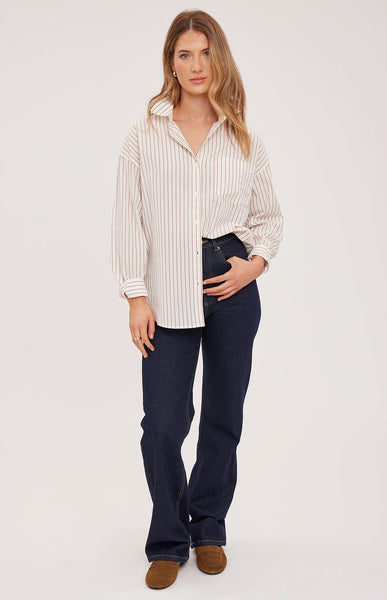 Orlando Button Up - Cream Stripe