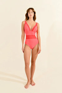 1-PIECE SWIMSUIT WITH MESH INSERT