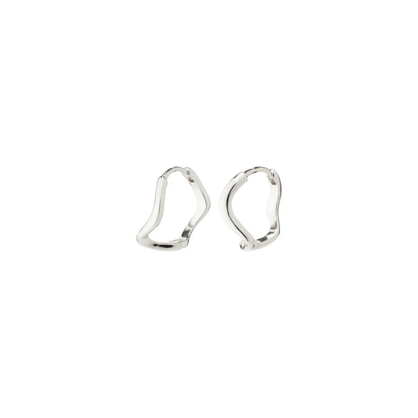 ALBERTE WAVE HOOPS - Silver Plated