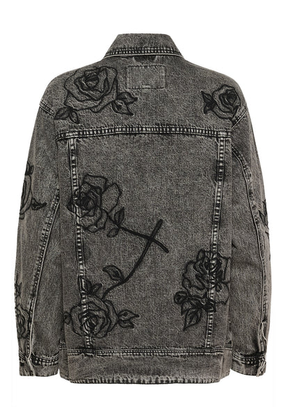 ROSS DENIM JACKET - Dark Grey Washed Denim