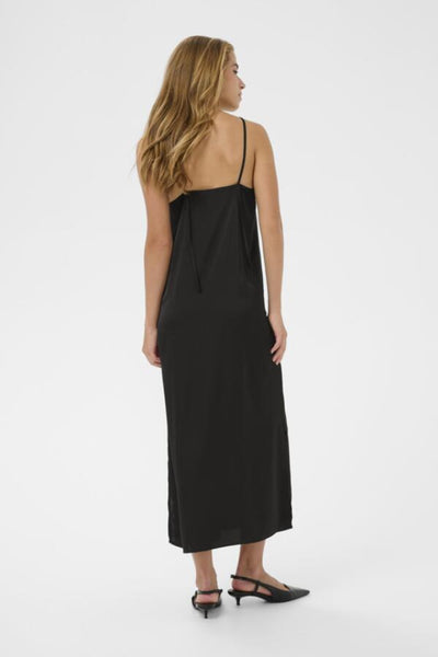 Rory Sateen Dress - Black Deep