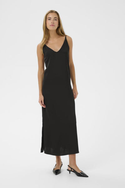 Rory Sateen Dress - Black Deep