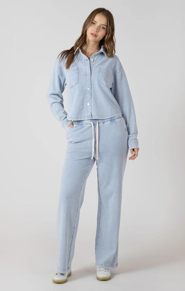 Callie Knit Lounge Pant - Washed Light Blue