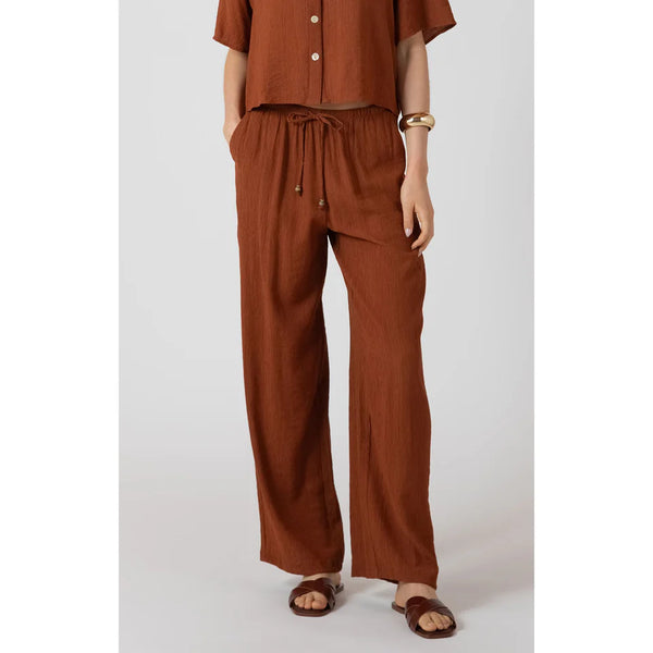 Danni Drawstring Pant - Burnt Sienna