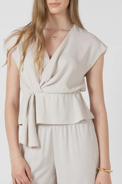 Willa Wrap Top - Matte Pearl
