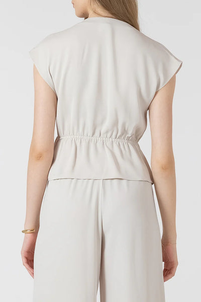 Willa Wrap Top - Matte Pearl
