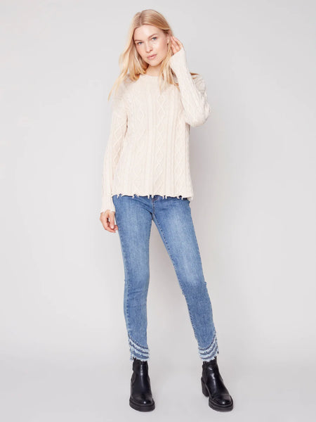 Casey Distressed Cable Knit