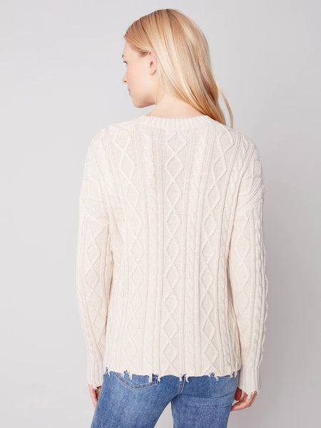 Casey Distressed Cable Knit