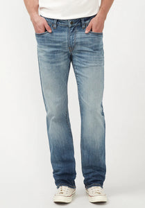 Relaxed Straight Driven Sanded Blue Jeans