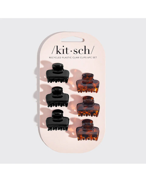 Mini Puff Claw Clips - Black/Tort