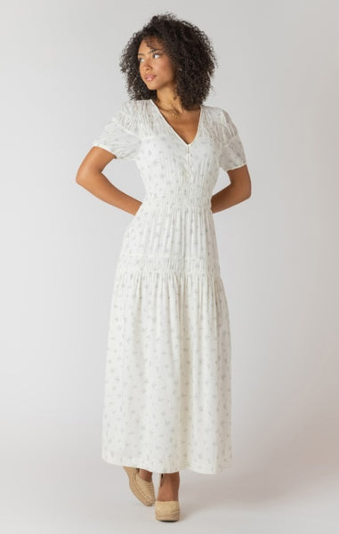 Botton Smoking Dress - Delicate Floral