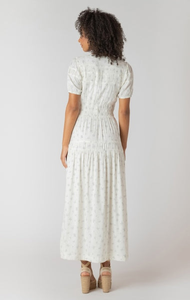 Botton Smoking Dress - Delicate Floral