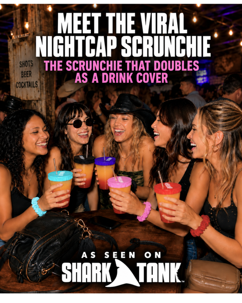 NightCap Scrunchie Drink Cover - Drink Spiking Prevention: Pink