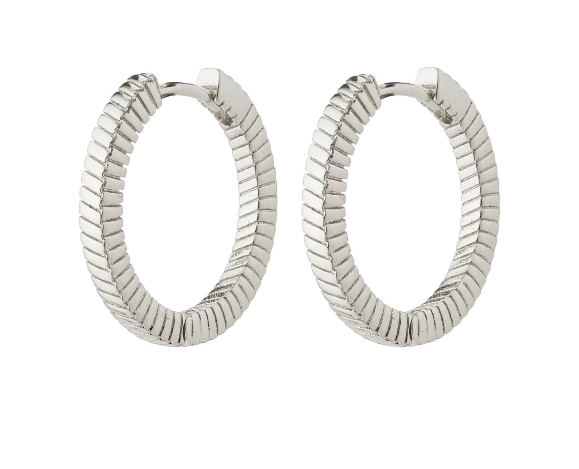 DOMINIQUE RECYCLED HOOP EARRINGS- Silver