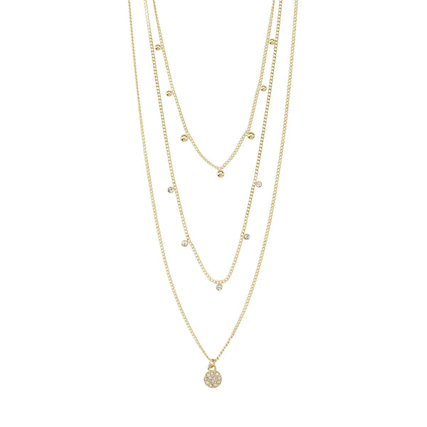 CHAYENNE RECYCLED CRYSTAL NECKLACE- gold