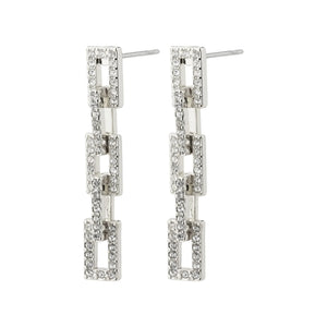 COBY RECYCLED CRYSTAL EARRINGS- silver