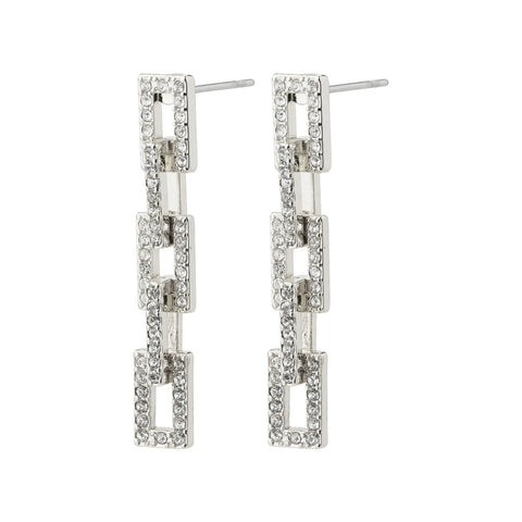 COBY RECYCLED CRYSTAL EARRINGS- silver
