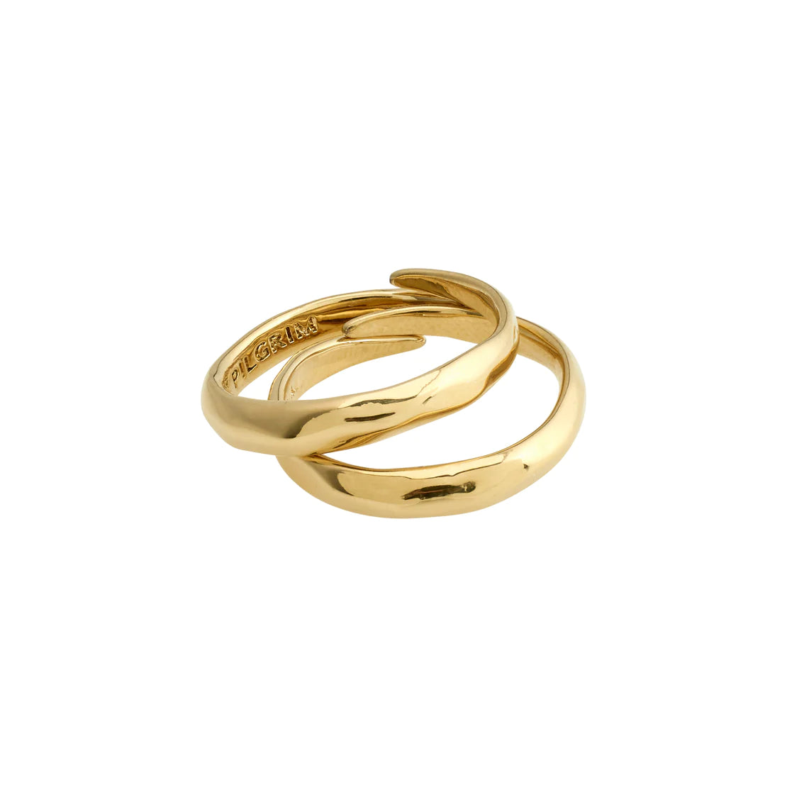 ADDISON RECYCLED RING 2-IN-1 SET GOLD PLATED