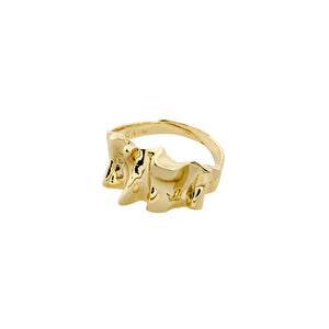 WILLPOWER RECYCLED SCULPTURAL RING GOLD PLATED