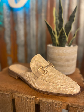 SCORE DRESS MULE - Straw Natural
