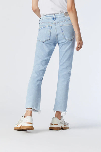 VIOLA LIGHT RIPPED RECYCLED BLUE High Rise | Cropped Straight Leg Jeans