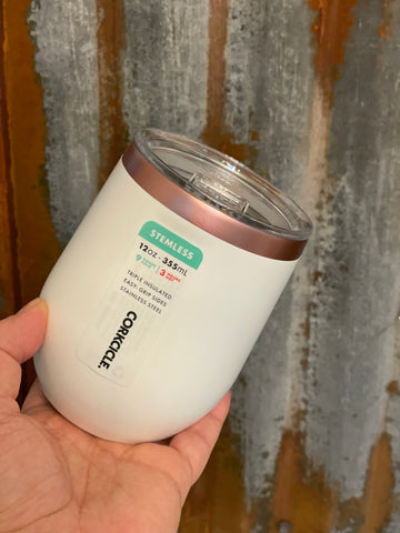 Stemless -Matte White Rose