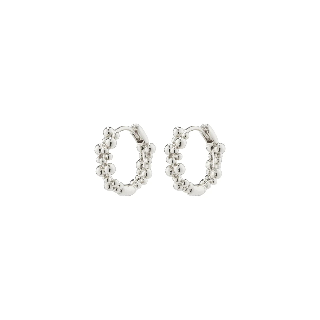 SOLIDARITY RECYCLED SMALL BUBBLES HOOP EARRINGS SILVER PLATED
