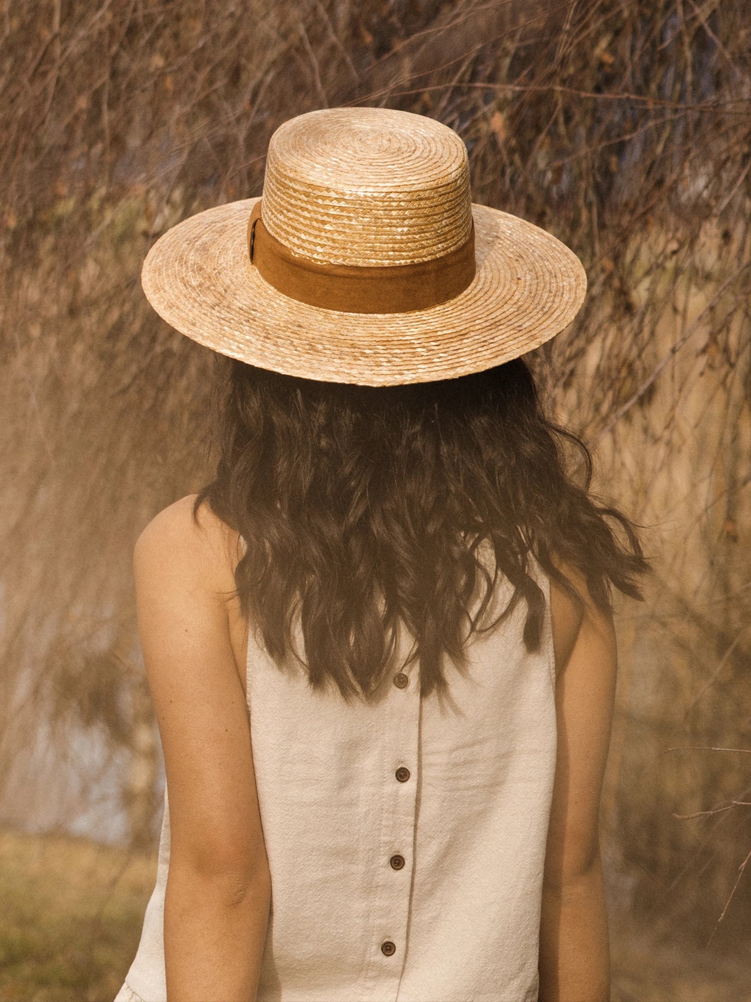 BOATER HAT - BROWN